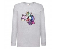 Лонгслив реглан Единорог 003 (Unicorn) серый (EDN gry 003) 140 см