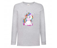 Лонгслив реглан Единорог 006 (Unicorn) серый (EDN gry 006) 116 см