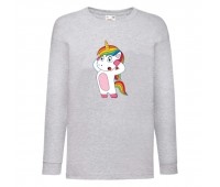 Лонгслив реглан Единорог 0016 (Unicorn) серый (EDN gry 0016) 104 см