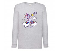 Лонгслив реглан Единорог 0027 (Unicorn) серый (EDN gry 0027) 104 см
