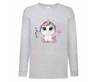 Лонгслив реглан Единорог 0031 (Unicorn) серый (EDN gry 0031) 104 см