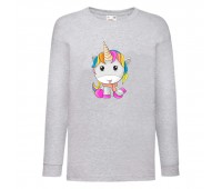 Лонгслив реглан Единорог 0032 (Unicorn) серый (EDN gry 0032) 104 см