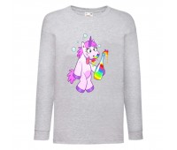 Лонгслив реглан Единорог 0042 (Unicorn) серый (EDN gry 0042) 140 см