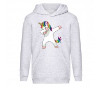 Худи детская Единорог 002 (Unicorn) серая (EDN gry 002) 116 см