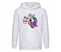 Худи детская Единорог 003 (Unicorn) серая (EDN gry 003) 140 см