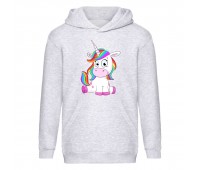 Худи детская Единорог 006 (Unicorn) серая (EDN gry 006) 116 см