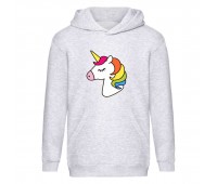 Худи детская Единорог 008 (Unicorn) серая (EDN gry 008) 116 см