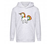 Худи детская Единорог 0010 (Unicorn) серая (EDN gry 0010) 116 см