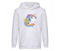 Худи детская Единорог 0011 (Unicorn) серая (EDN gry 0011) 116 см