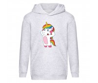 Худи детская Единорог 0016 (Unicorn) серая (EDN gry 0016) 116 см