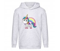 Худи детская Единорог 0017 (Unicorn) серая (EDN gry 0017) 116 см