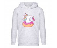 Худи детская Единорог 0018 (Unicorn) серая (EDN gry 0018) 116 см