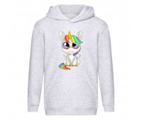Худи детская Единорог 0019 (Unicorn) серая (EDN gry 0019) 116 см