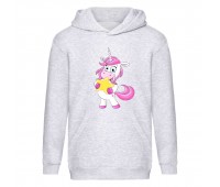 Худи детская Единорог 0021 (Unicorn) серая (EDN gry 0021) 116 см