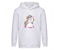 Худи детская Единорог 0022 (Unicorn) серая (EDN gry 0022) 116 см