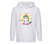 Худи детская Единорог 0030 (Unicorn) серая (EDN gry 0030) 116 см