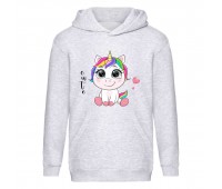 Худи детская Единорог 0031 (Unicorn) серая (EDN gry 0031) 116 см