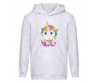 Худи детская Единорог 0032 (Unicorn) серая (EDN gry 0032) 116 см
