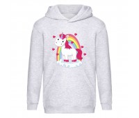 Худи детская Единорог 0037 (Unicorn) серая (EDN gry 0037) 116 см