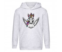 Худи детская Единорог 0039 (Unicorn) серая (EDN gry 0039) 140 см