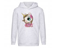 Худи детская Единорог 0041 (Unicorn) серая (EDN gry 0041) 140 см
