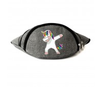 Сумка Бананка Единорог 002 (Unicorn) на пояс Cappuccino EDN 002 grey серый