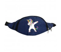 Сумка Бананка Единорог 002 (Unicorn) на пояс Cappuccino EDN 002 blue синий