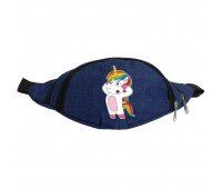 Сумка Бананка Единорог 0016 (Unicorn) на пояс Cappuccino EDN 0016 blue синий