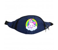 Сумка Бананка Единорог 0043 (Unicorn) на пояс Cappuccino EDN 0043 blue синий