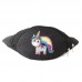Сумка Бананка Единорог 0017 (Unicorn) на пояс Cappuccino EDN 0017 black черный