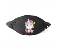 Сумка Бананка Единорог 0033 (Unicorn) на пояс Cappuccino EDN 0033 black черный