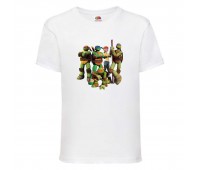 Футболка детская Черепашки Ниндзя 001 (Ninja Turtles) белая (NTS wh 001) 104 см