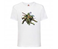 Футболка детская Черепашки Ниндзя 008 (Ninja Turtles) белая (NTS wh 008) 104 см