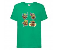 Футболка детская Черепашки Ниндзя 0012 (Ninja Turtles) зеленая (NTS grn 0012) 104 см