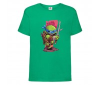 Футболка детская Черепашки Ниндзя 0017 (Ninja Turtles) зеленая (NTS grn 0017) 104 см