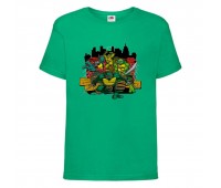 Футболка детская Черепашки Ниндзя 0018 (Ninja Turtles) зеленая (NTS grn 0018) 104 см