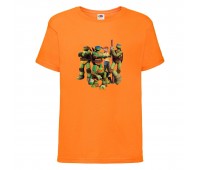 Футболка детская Черепашки Ниндзя 001 (Ninja Turtles) оранжевая (NTS orn 001) 104 см