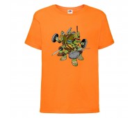 Футболка детская Черепашки Ниндзя 003 (Ninja Turtles) оранжевая (NTS orn 003) 104 см