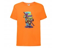 Футболка детская Черепашки Ниндзя 0014 (Ninja Turtles) оранжевая (NTS orn 0014) 104 см