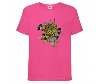 Футболка детская Черепашки Ниндзя 003 (Ninja Turtles) розовая (NTS pnc 003) 104 см
