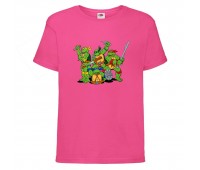 Футболка детская Черепашки Ниндзя 009 (Ninja Turtles) розовая (NTS pnc 009) 104 см