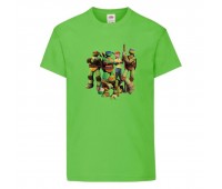 Футболка детская Черепашки Ниндзя 001 (Ninja Turtles) светлозеленая (NTS lgrn 001) 104 см