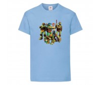 Футболка детская Черепашки Ниндзя 001 (Ninja Turtles) голубая (NTS lbl 001) 104 см
