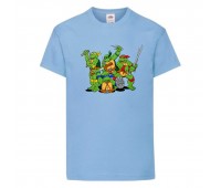 Футболка детская Черепашки Ниндзя 009 (Ninja Turtles) голубая (NTS lbl 009) 104 см