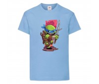 Футболка детская Черепашки Ниндзя 0017 (Ninja Turtles) голубая (NTS lbl 0017) 104 см