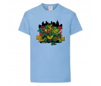Футболка детская Черепашки Ниндзя 0018 (Ninja Turtles) голубая (NTS lbl 0018) 104 см