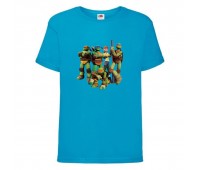 Футболка детская Черепашки Ниндзя 001 (Ninja Turtles) синяя (NTS blu 001) 116 см