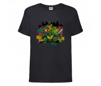 Футболка детская Черепашки Ниндзя 0018 (Ninja Turtles) черная (NTS blc 0018) 104 см