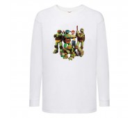 Лонгслив реглан Черепашки Ниндзя 001 (Ninja Turtles) белый (NTR wh 001) 116 см