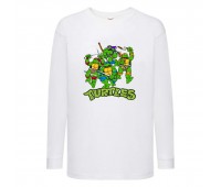 Лонгслив реглан Черепашки Ниндзя 006 (Ninja Turtles) белый (NTR wh 006) 104 см